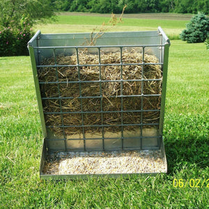 Little Giant Heavy-Duty Galvanized Metal 2-in-1 Goat and Sheep Feeder (2 Pack) - TRAPSKI