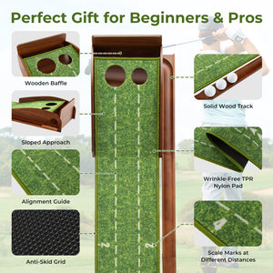 Golf Putting Mat Practice Training Aid with Auto Ball Return and