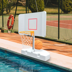 Good Ideas 15 Inch Pool Shot Wing It Pool Freestanding Basketball Hoop, White