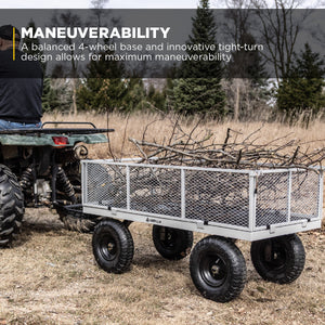Gorilla Cart 1000 Pound Capacity Heavy Duty Steel Mesh Utility Wagon Cart, Gray