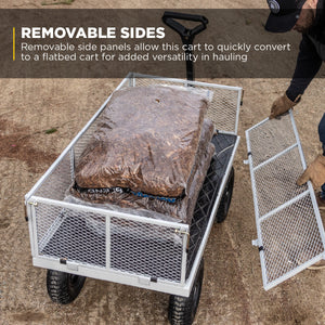 Gorilla Cart 1000 Pound Capacity Heavy Duty Steel Mesh Utility Wagon Cart, Gray