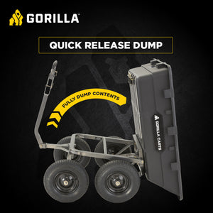 Gorilla Carts Heavy Duty Poly Yard Dump Cart Garden Wagon with 16 Inch Tires