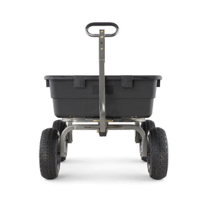 Gorilla Carts Heavy Duty Poly Yard Dump Cart Garden Wagon with 15 Inch Tires