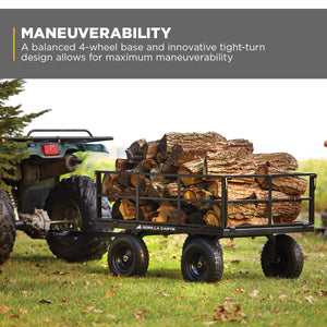 Gorilla Carts Steel Utility Cart, 9 Cubic Feet Garden Wagon with Removable Sides