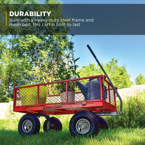 Gorilla Carts Steel Utility Cart Garden Beach Wagon, 800 Pound Capacity, Black