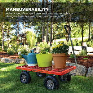 Gorilla Cart 800 Pound Capacity Heavy Duty Steel Mesh Utility Wagon Cart, Red