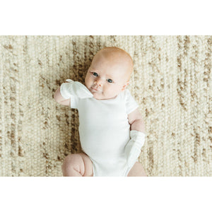 Goumikids Soft Organic Stay On No Scratch Baby Infant Mittens, 0-3M Drops Aqua