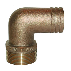 GROCO 1-1/2" NPT x 1-1/2" ID Bronze 90 Degree Pipe to Hose Fitting Standard Flow Elbow - TRAPSKI