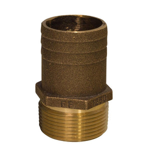 GROCO 1" NPT x 1-1/8" Bronze Full Flow Pipe to Hose Straight Fitting - TRAPSKI
