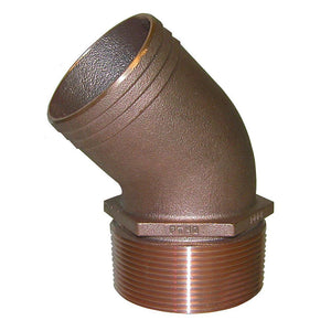 GROCO 3/4" NPT Bronze 45 Degree Pipe to 3/4" Hose - TRAPSKI