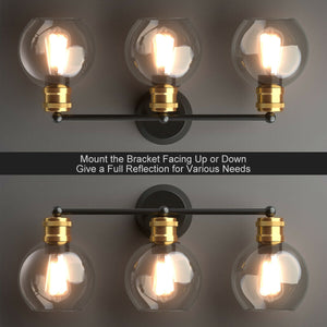 Modern 3-light Bubbled Glass Vanity Light