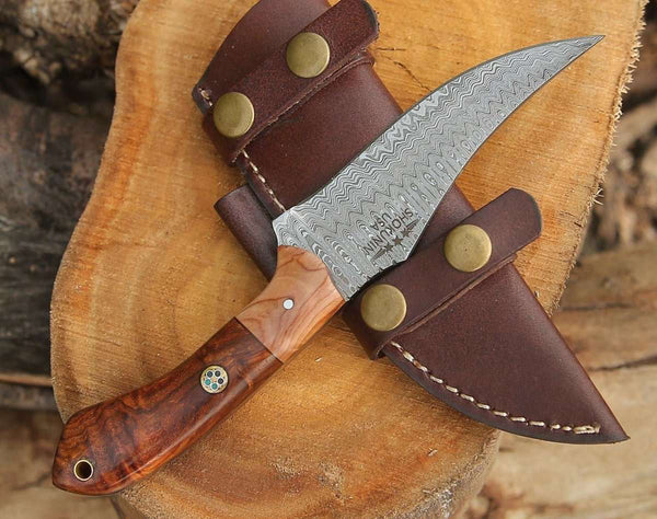 Halcyon Field Dressing Knife with Rosewood & Olivewood Handle