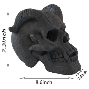 Hand-Forged Flame Skull for Fire Pits with Dramatic Flame Vents - Natural Finish