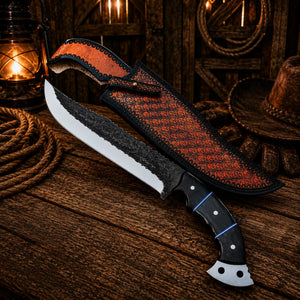 Custom Hunting Knife D2 Steel Cowboy Style Fixed Blade Knife