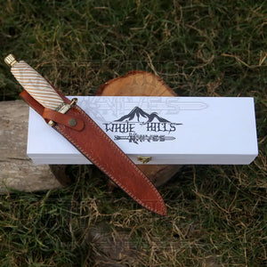 HANDMADE DAMASCUS STEEL DAGGER KNIFE - 15" Camel Bone Handle Exotic Damascus Dagger