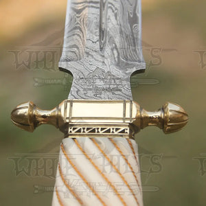 HANDMADE DAMASCUS STEEL DAGGER KNIFE - 15" Camel Bone Handle Exotic Damascus Dagger