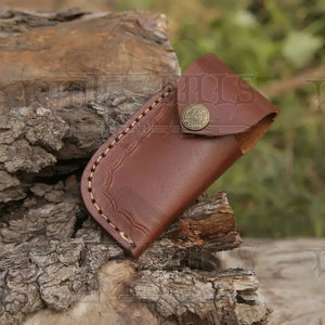 Handmade Damascus Steel Hunting Folding Knife with Pocket Clip - Camping Folding Blade With Wood Handle WH 5024