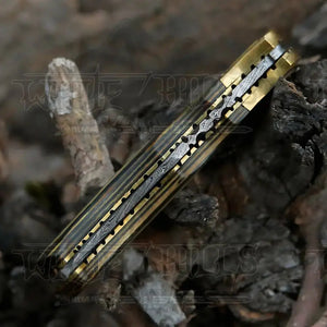 Handmade Damascus Pocket Knife-Camping Folding Blade With Pakka Wood Handle