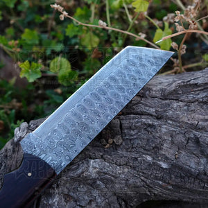 Handmade Damascus Steel Warrior Tanto Knife - Rosewood Handle