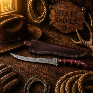Redfin Legend Damascus Steel Fillet Knife – Red Pakka Wood Handle