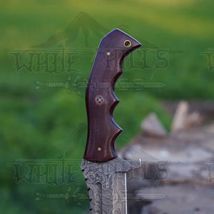 Handmade Forged Damascus Steel Tracker Knife - Hunting Camping Knife With Resin Handle