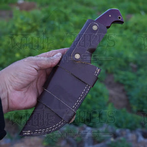 Handmade Forged Damascus Steel Tracker Knife - Hunting Camping Knife With Resin Handle