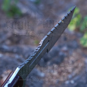 Handmade Forged Damascus Steel Tracker Knife - Hunting Camping Knife With Resin Handle