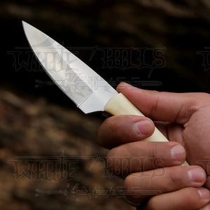 Handmade Forged Full Tang Skinner Knife - Camel Bone Handle - D2 Steel- 7 inches - SK-010