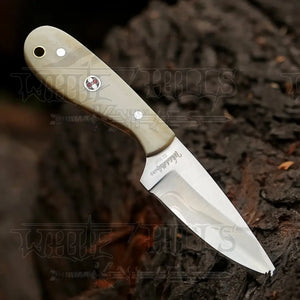 Handmade Forged Full Tang Skinner Knife - Camel Bone Handle - D2 Steel- 7 inches - SK-010