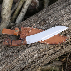 Handmade Forged Stainless Steel Survival Hunting Bushcraft Kukri Knife EDC 15” With Cocobolo Wood Handle