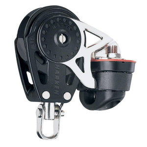 Harken 40mm Carbo Single Ratchet Block w/Swivel Becket Cam Cleat - TRAPSKI