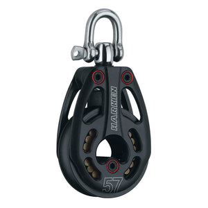 Harken 57mm Aluminum Low Load Black Magic Block w/Swivel - TRAPSKI