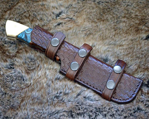 Harmony Gut Hook Hunting Knife with Rosewood Bone & Turquoise Handle - TRAPSKI