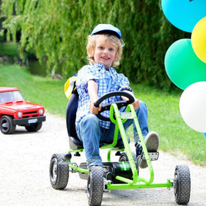 hauck Ergonomic Pedal Ride On Go Kart Toys for Boys and Girls Ages 4 to 8, Green