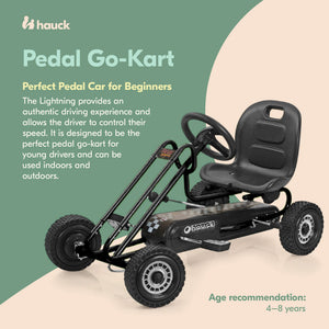 hauck Ergonomic Pedal Ride On Go Kart Toys for Boys and Girls Ages 4 to 8, Black - TRAPSKI