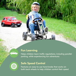 hauck Ergonomic Pedal Ride On Go Kart Toys for Boys and Girls Ages 4 to 8, Black - TRAPSKI