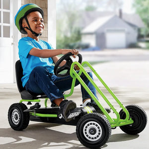 hauck Ergonomic Pedal Ride On Go Kart Toys for Boys and Girls Ages 4 to 8, Green