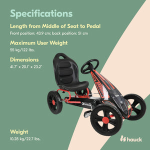 hauck Cyclone Pedal Go Kart with Adjustable Bucket Seat for Kids Ages 4 to 8 - TRAPSKI