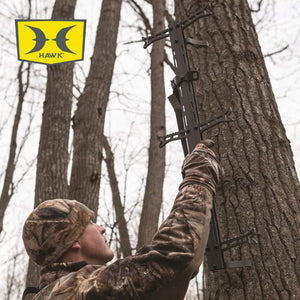 Muddy The Boss Tree Stand, Ambush Safety Harness & Hawk Set of 3 Climbing Sticks