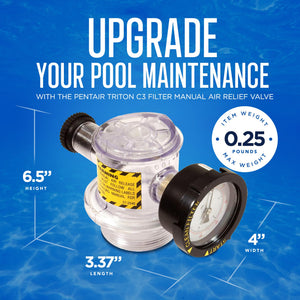 Pentair Triton C3 Filter Manual Air Relief Valve for Pool Replacement Parts - TRAPSKI