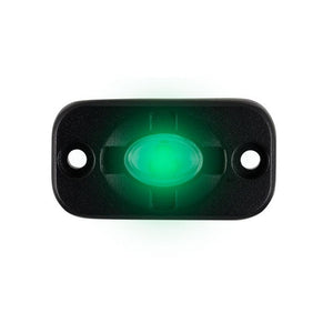 HEISE Auxiliary Accent Lighting Pod - 1.5" x 3" - Black/Green - TRAPSKI