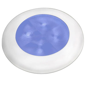 Hella Marine Blue LED Round Courtesy Lamp - White Bezel - 24V - TRAPSKI