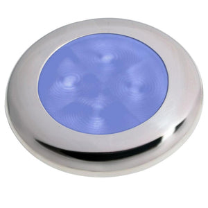Hella Marine Polished Stainless Steel Rim LED Courtesy Lamp - Blue - TRAPSKI