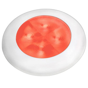 Hella Marine Red LED Round Courtesy Lamp - White Bezel - 24V - TRAPSKI