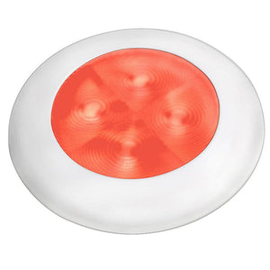 Hella Marine Slim Line LED 'Enhanced Brightness' Round Courtesy Lamp - Red LED - White Plastic Bezel - 12V - TRAPSKI