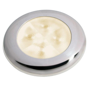 Hella Marine Slim Line LED 'Enhanced Brightness' Round Courtesy Lamp - Warm White LED - Stainless Steel Bezel - 12V - TRAPSKI