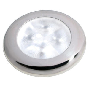 Hella Marine Slim Line LED 'Enhanced Brightness' Round Courtesy Lamp - White LED - Stainless Steel Bezel - 12V - TRAPSKI