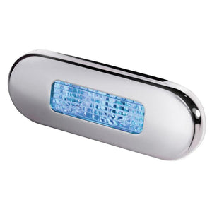 Hella Marine Surface Mount Oblong LED Courtesy Lamp - Blue LED - Stainless Steel Bezel - TRAPSKI