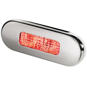 Hella Marine Surface Mount Oblong LED Courtesy Lamp - Red LED - Stainless Steel Bezel - TRAPSKI