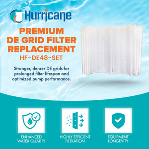 Hurricane 48 Sq ft DE Grid Filter Replacement with 7 Full Grids & 1 Partial Grid - TRAPSKI